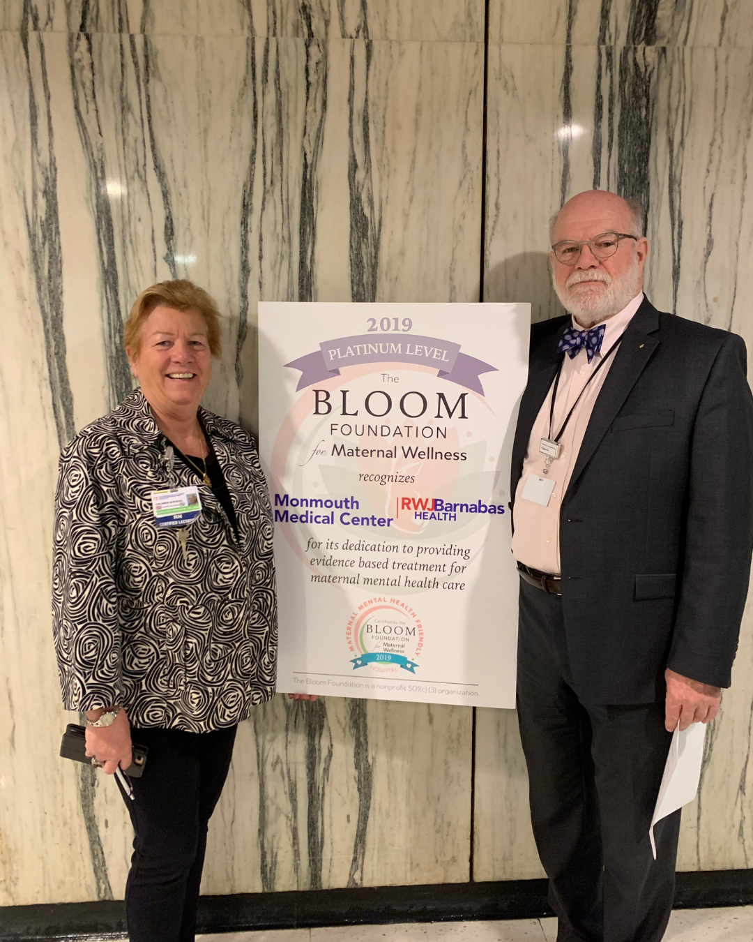 Monmouth Medical Center receiving its Bloom certification.