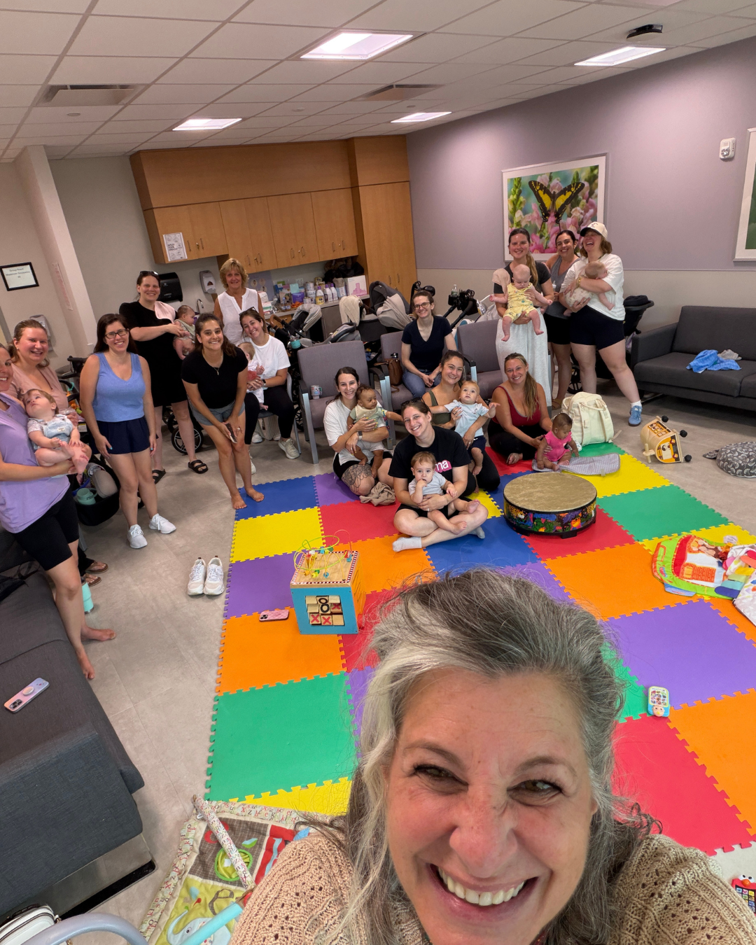 A mom group at the Center.